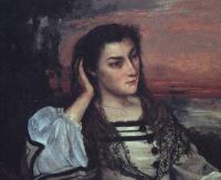 Courbet, Gustave - Portrait of Gabrielle Borreau( The Dreamer)